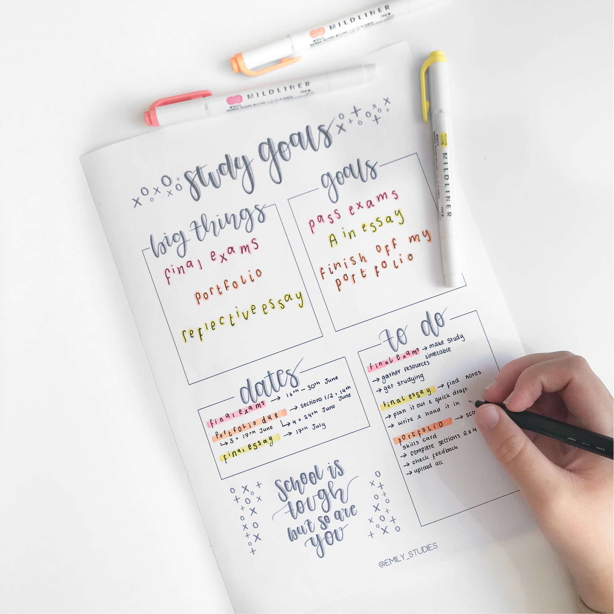 Free Printable – Study Goals Planner